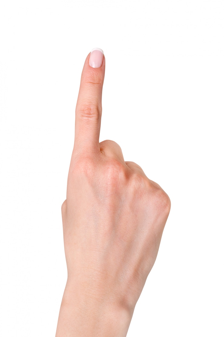 Foto hand met wijsvinger opgewekt