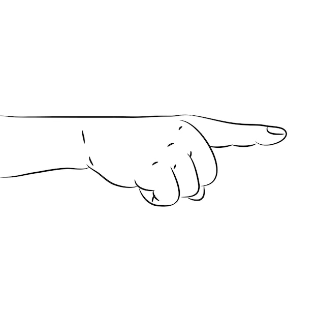 Foto hand met wijzende wijsvinger - sketch