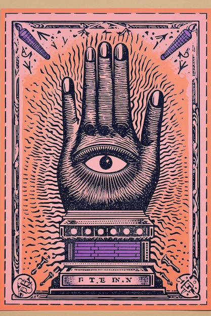 Постер с марками на руках и ногтях