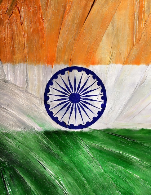 Hand painted acrylic flag of India independence day indian republic day