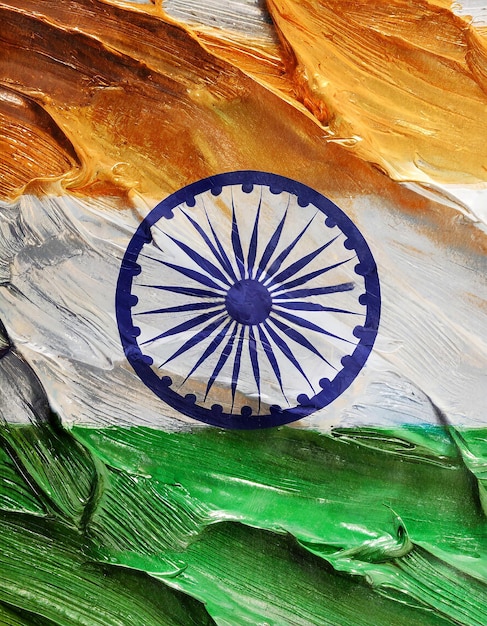 Ручно нарисованный акриловый флаг Индии День независимости День республики Индии