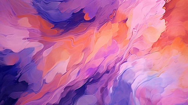 Hand painted background in violet and orange coloursGenerative AI