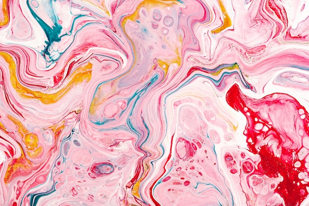 Hand painted backgrounds. Pink, white and yellow mixed acrylic paints. Liquid marble texture.