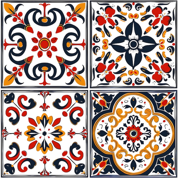 Ручно окрашенные керамические плитки с португальскими границами Дизайн рамы Граница Национальная культура Татуировка