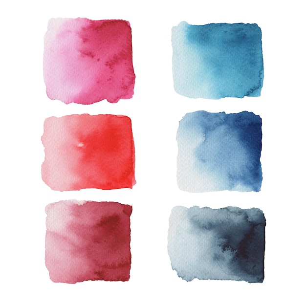 Hand painted colorful watercolor stains isolated on white background