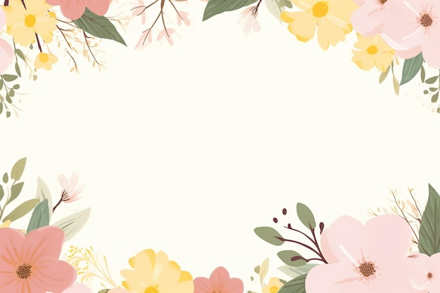 Hand painted floral frame background