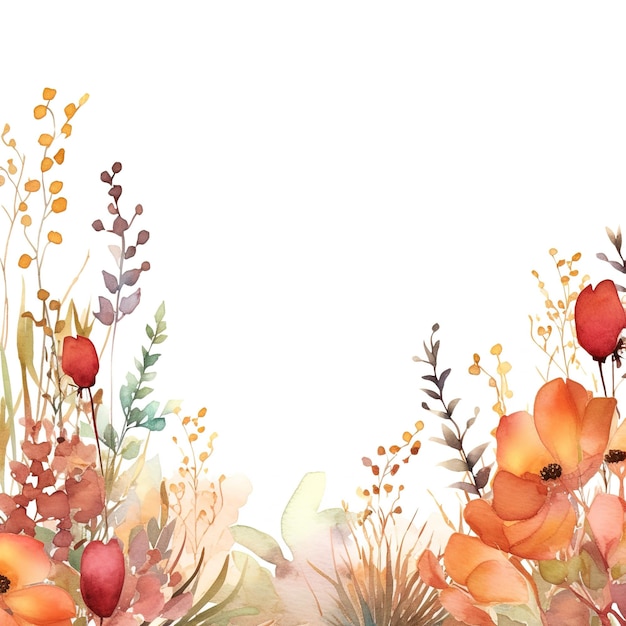 hand painted fresh flowers background