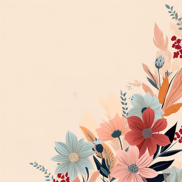 hand painted fresh flowers background