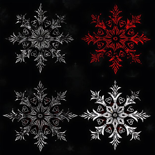 Photo hand painted metal snowflake borderlines design with industr decorations object art line concept