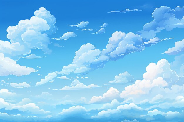 Hand painted sky background with clouds