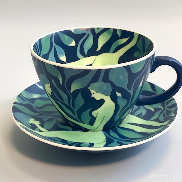 Photo hand painted tea cup