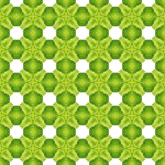 Hand painted tiled watercolor border Green