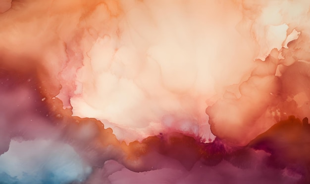 Hand Painted Watercolor Background With Copy Space