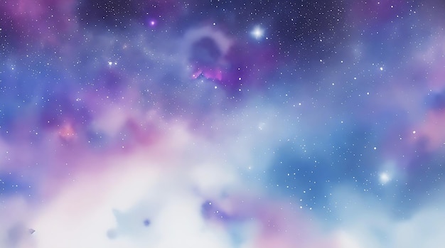 Hand painted watercolor space background with nebula and stars