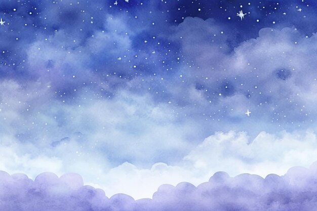 Photo hand painted watercolour space background with nebula and stars