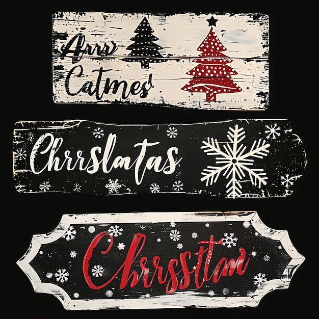 Photo hand painted wooden signs with distressed borderlines design decorations object art line concept