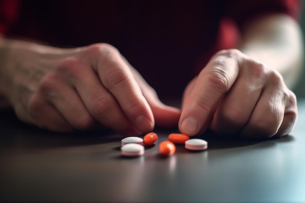 Hand pick up pill medicine Generate Ai