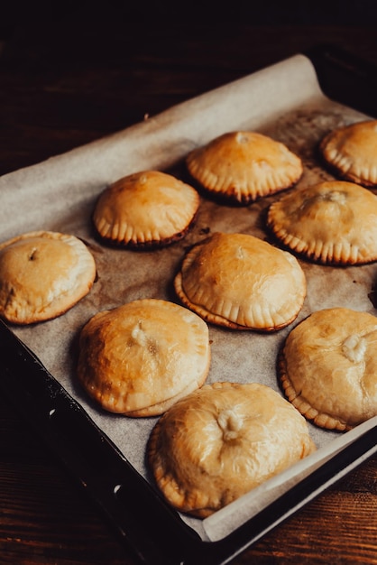 Hand Pies with Green Onion and Mushrooms