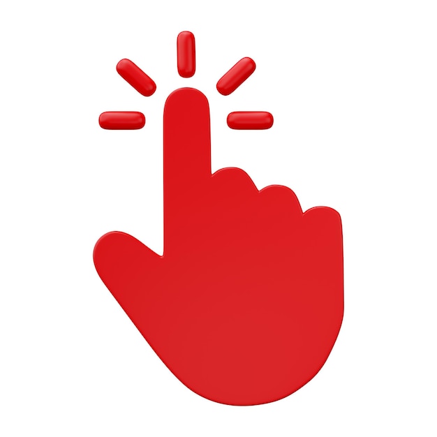 Hand pijl cursor geïsoleerd op witte achtergrond 3D Render