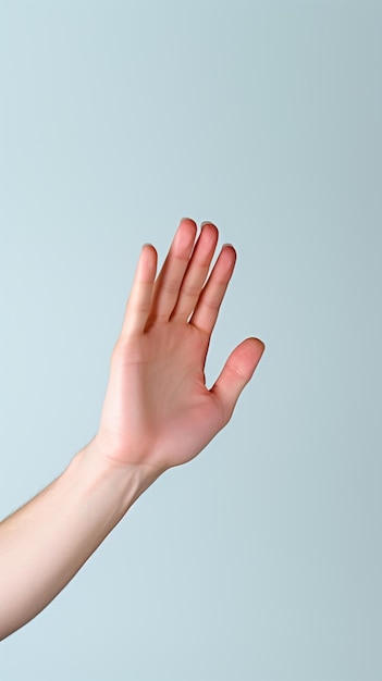 Hand presenting gesture enhances advertising background with open palm Vertical Mobile Wallpaper