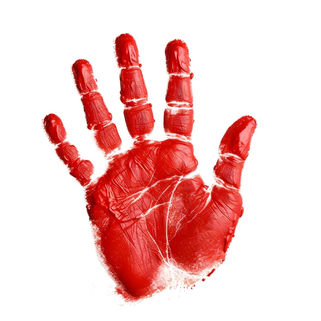 Photo a hand print with blood on it