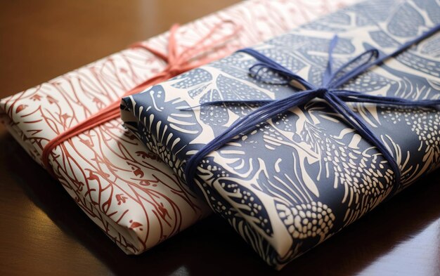 Photo hand printed wrapping paper unique patterns