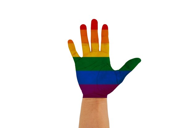 Photo hand rainbow fist for pride month and the lgbtqia movement pride day for sexuality freedom love