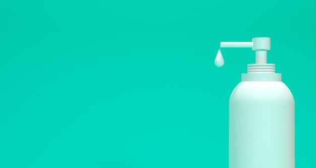 Hand Sanitizer bottle with color background 3D rendering