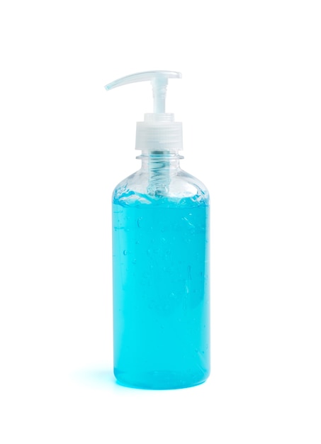 Hand sanitizer gel bottle for cleaning and prevent isolated on white background with clipping path