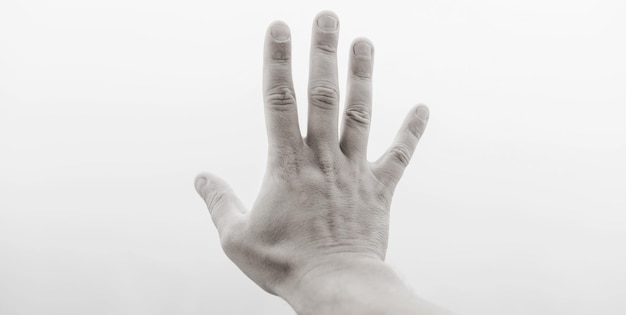 Photo hand showing five fingers