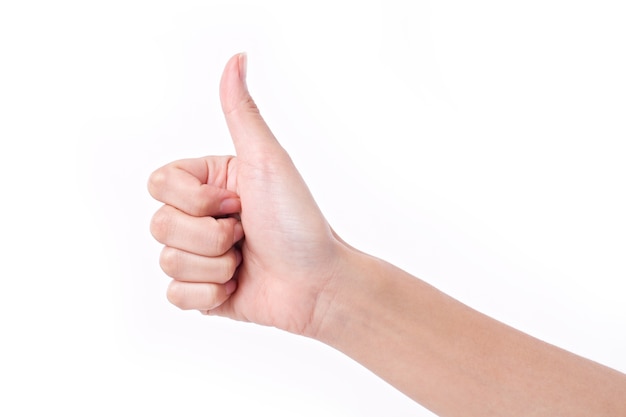 Hand showing thumb up gesture