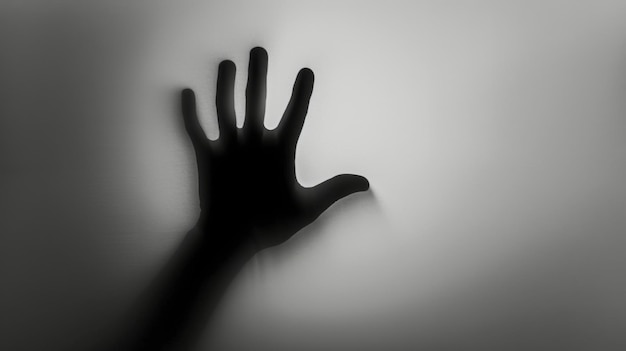 Hand silhouette on background Blurred human hand shape out of focus