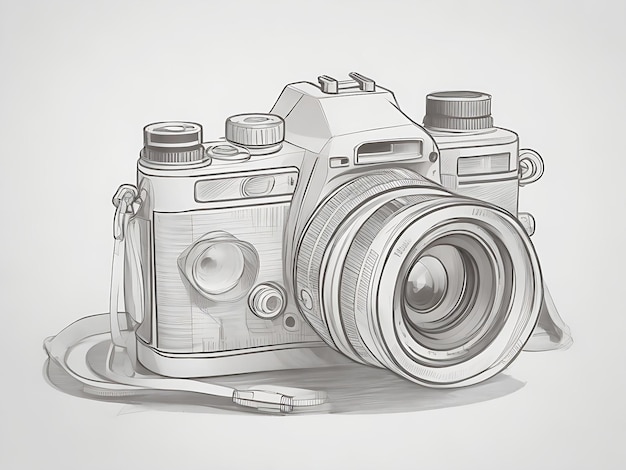 A Hand Sketch Camera Drawing Art