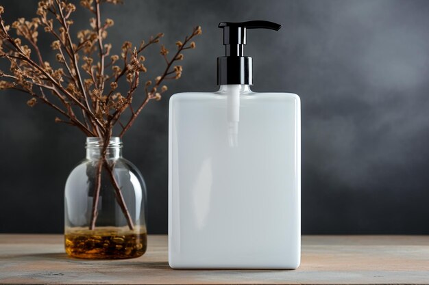 Photo hand soap pump bottle mockup