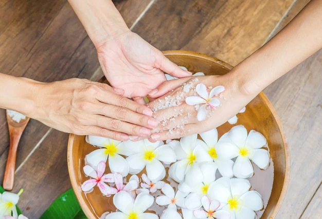 hand spa-behandeling.