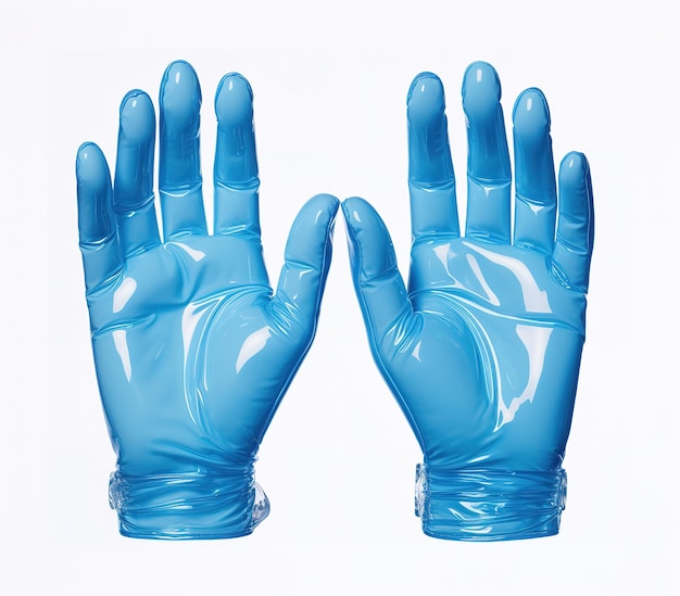 Photo hand in sterile gloves in a holding position