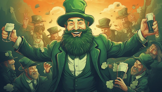 Foto hand tekenen st. patrick's day poster