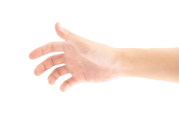 A hand that is holding something, Isolated on white background, Clipping path Included.