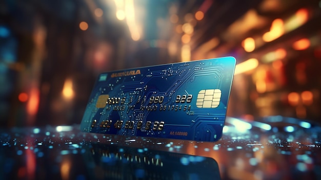 Hand toont creditcard zakelijke betaling prachtig gemaakt met Generative AI