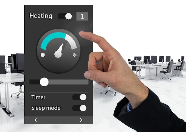 Hand Touching Office Система автоматизации отопления Интерфейс приложения