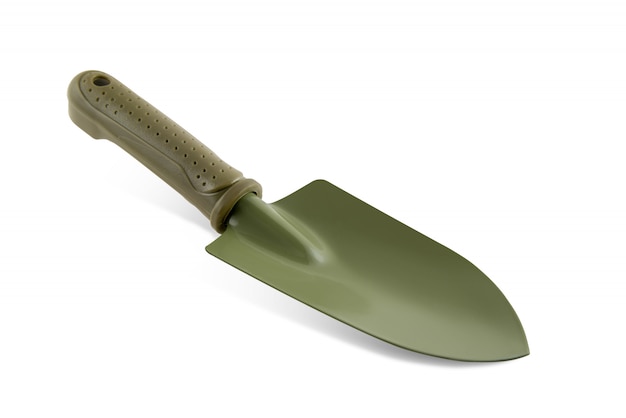 Hand Trowel Garden tool on side view isolated on white