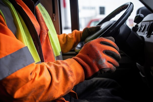 Photo hand of a truck driver grabbing a soda can during a lunch break