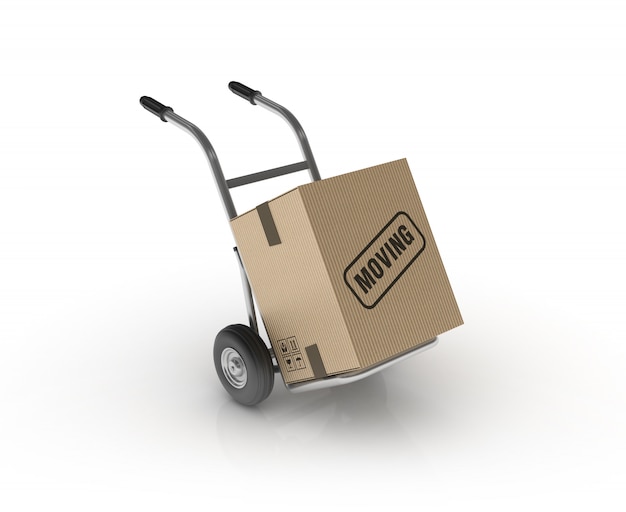 Hand Truck with Moving Label