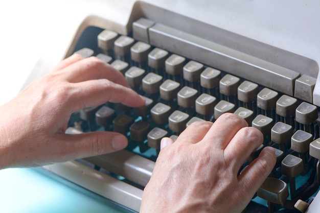 Hand on type old style Typewriter