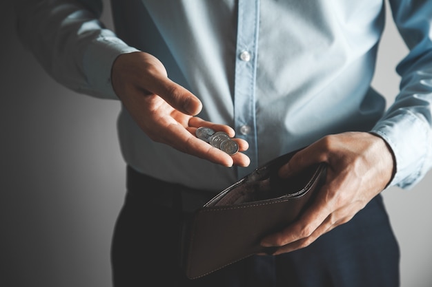 Hand wallet with coins