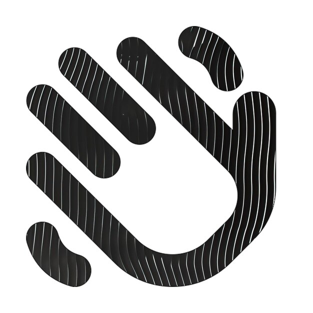 hand wave icon black white lines texture