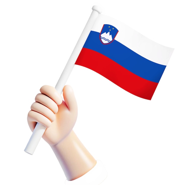 スロベニア国旗イラストレーター 3D カートゥーン スタイル イラスト