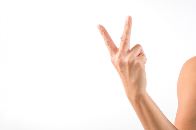 hand on white background