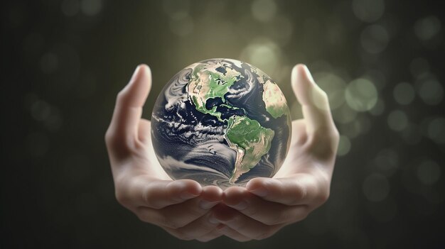 Hand with earth for world environment day