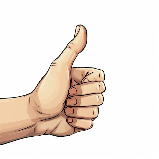 Hand with Index Finger and Thumb Crossed 2d cartoon illust